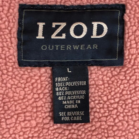 IZOD Women’s Hooded Faux Suede Jacket Pink Fleece Lined Coat Size L - Picture 3 of 6